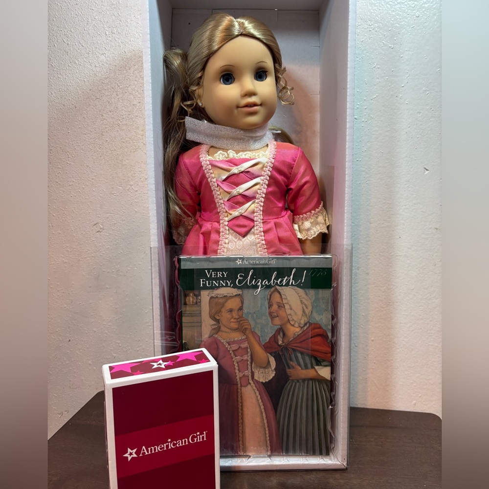 American Girl Doll Elizabeth in Elegant Pink and White Dress - Picture 13 of 13